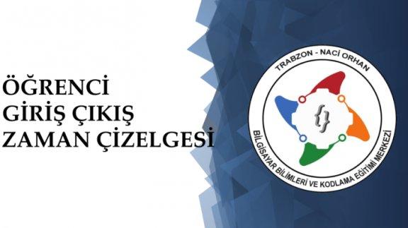 Trabzon BBKM 2018-2019 EĞİTİM ÖĞRETİM YILI ÖĞRENCİ GELİŞ ZAMAN ÇİZELGESİ