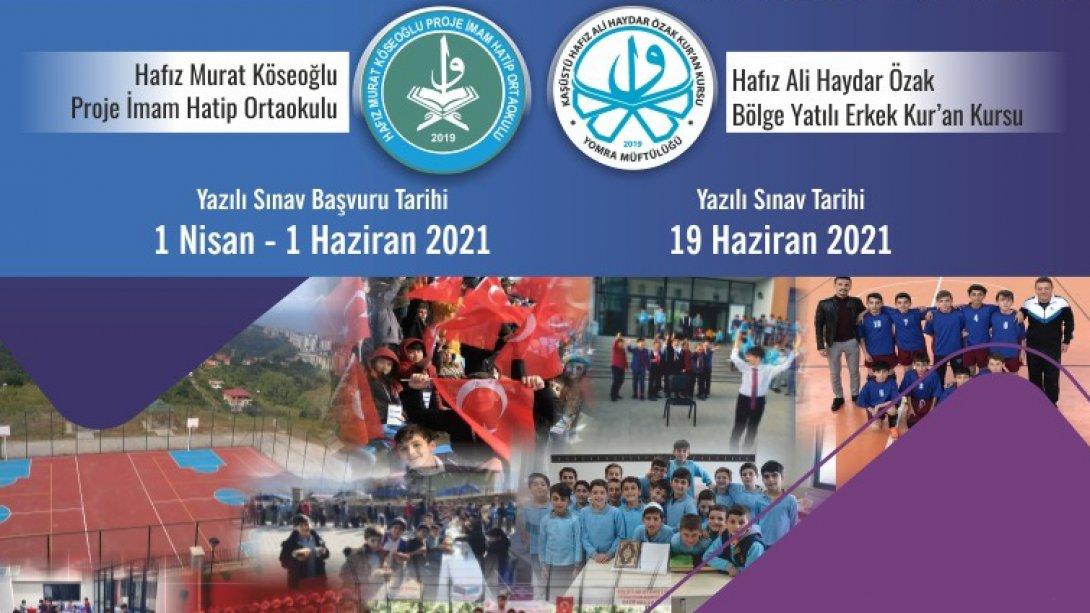 Yomra Hafız Murat Köseoğlu Hafızlık Proje İmam Hatip Ortaokulu 5. Sınıf Öğrenci Kayıt Sınavı Başvuruları Başlamıştır