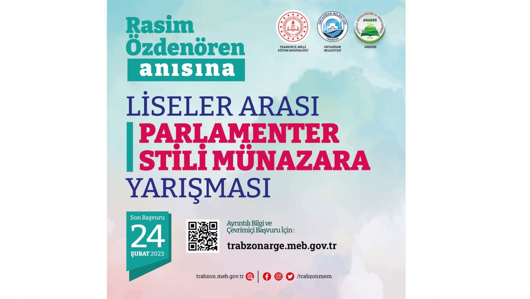 Rasim ÖZDENÖREN anısına Liseler Arası Parlamenter Stili Münazara Yarışması